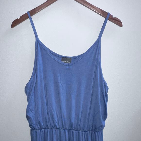 Olivia Rae Blue Maxi Slip Dress Women's Size Medium Blue Vacation Beachy - Picture 3 of 6